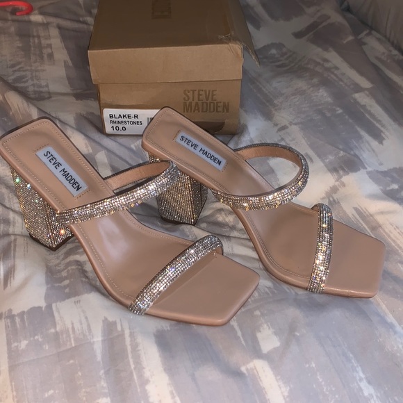 Steve Madden | Shoes | Bnib Steve Madden Blaker Rhinestone Sandals Size |  Poshmark